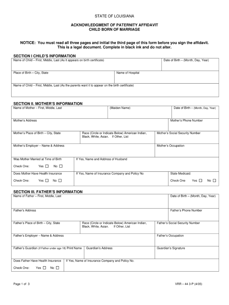  Vrr 44 3p Affidavit Form 2010