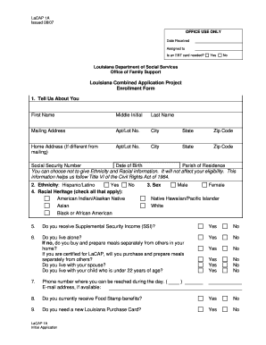 Lacap Enrollment Form 1a