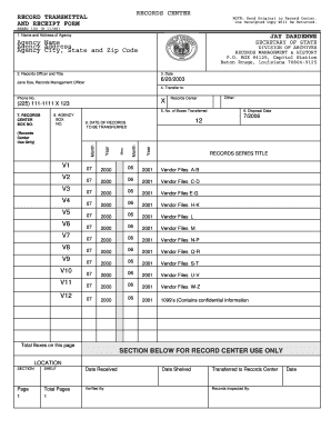 Record Transmittal Form