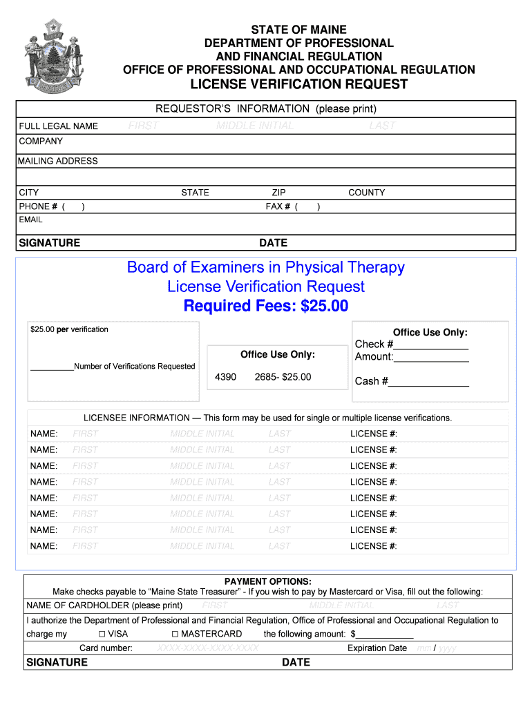 Pta Verification  Form