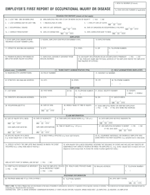 First Report of Injury Maine  Form