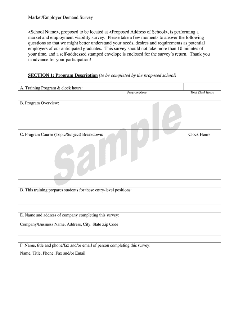 Market Employer Demand Survey , Proposed to Be    Mhec Maryland  Form