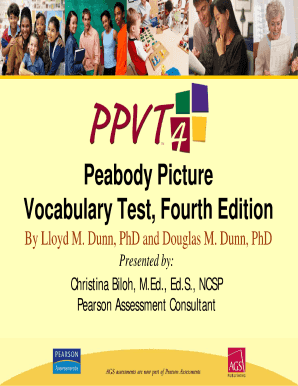 Peabody Picture Vocabulary Test PDF  Form