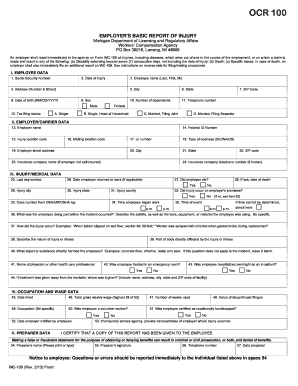 Michigangovemployer Report of Injury Form