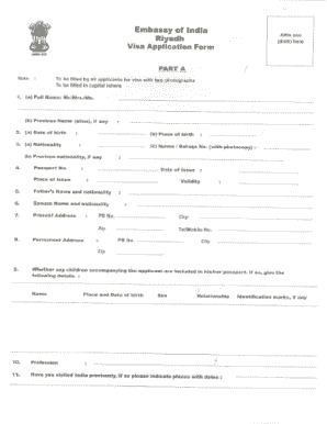 Visa Application Form India