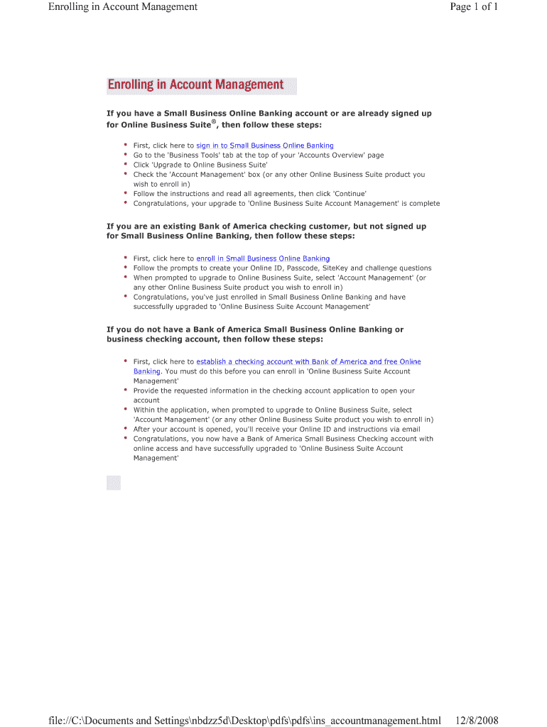 Download as PDF Bank of America Form
