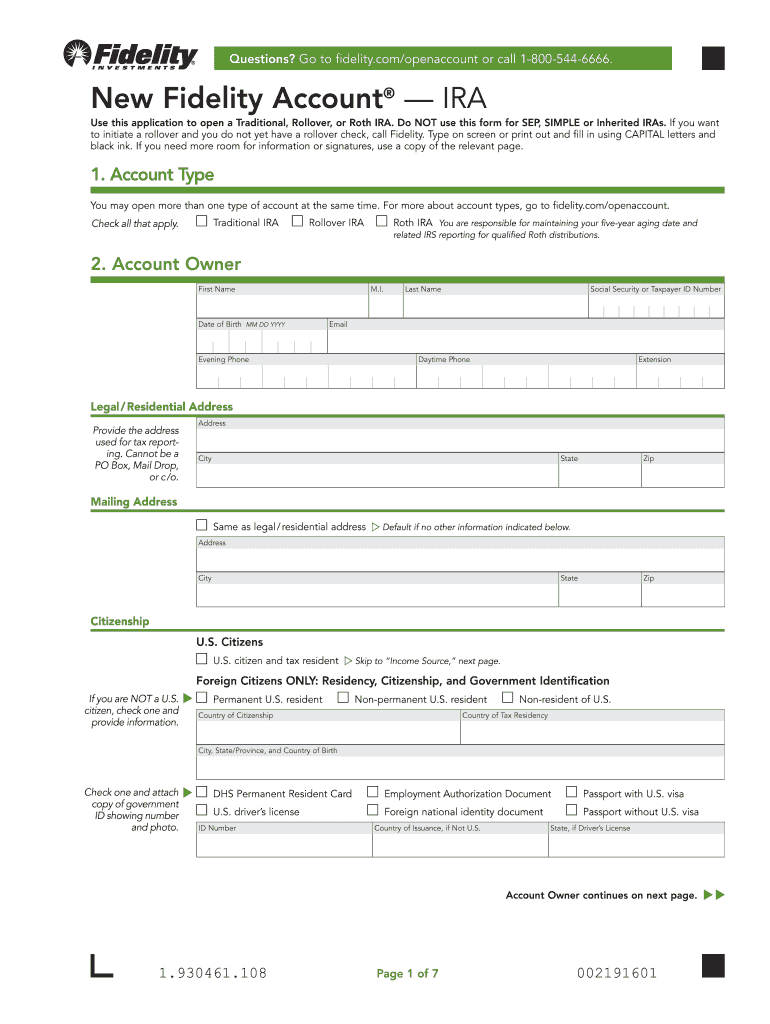 Fidelity Application Form
