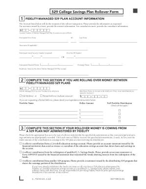 Fidelity 529 Plan Rollover Form