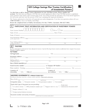 Fidelity Account Form for Living Trust