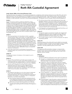 Fidelity Traditional Ira Custodian Agreement Form