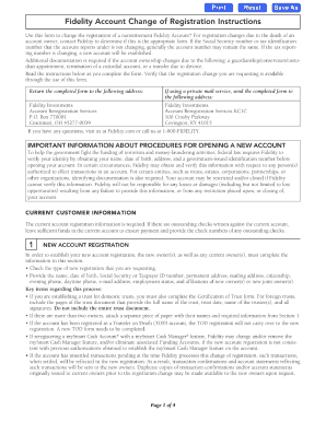 Fidelity Change of Account Registration Form PDF