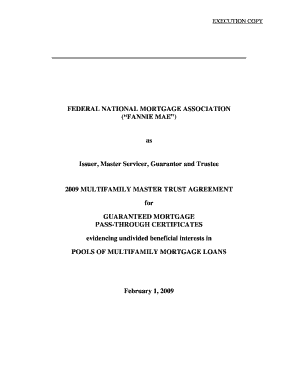 Multifamily Trust Agreement January Fannie Mae  Form