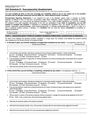 Uia Schedule B Fill in Michigan  Form