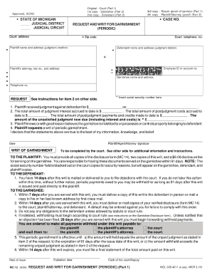  Request and Writ for Garnishment Periodic Form 2009