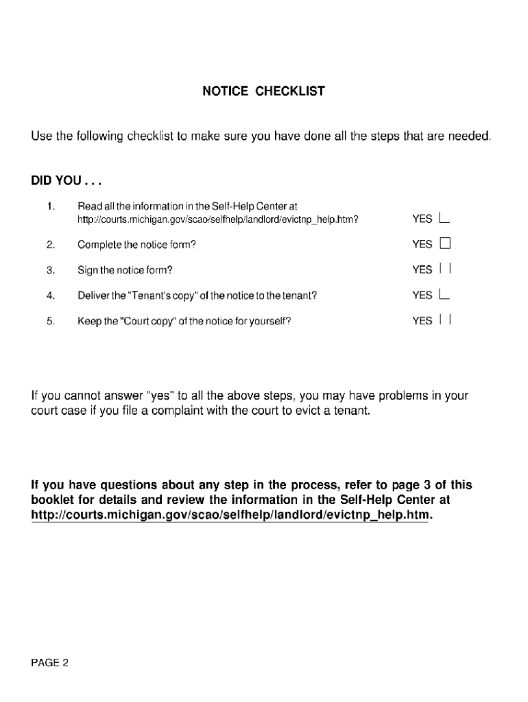  Demand for Possession of Nonpayment of Rent in Michigan 2012