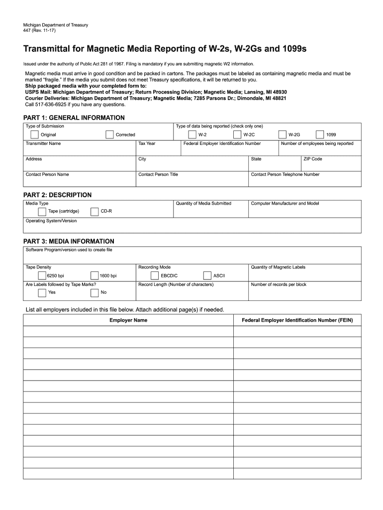 Form 447 Michigan