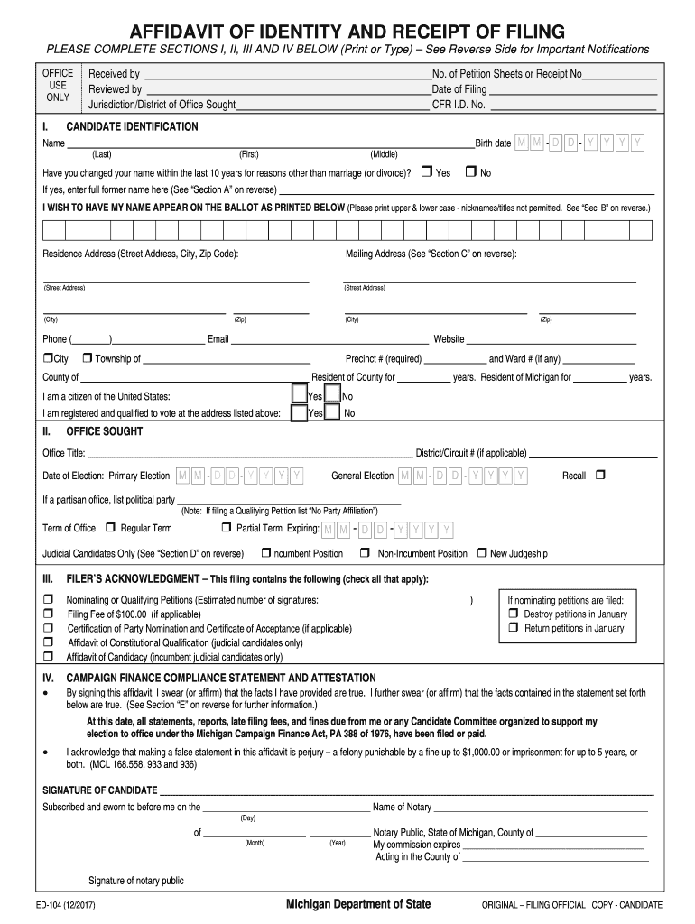  Fillable Form Ed 104 2008