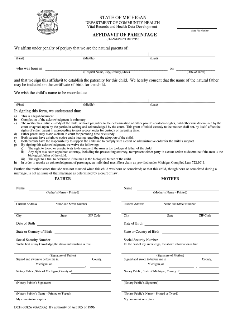 Get and Sign Paternity Form 2006-2022