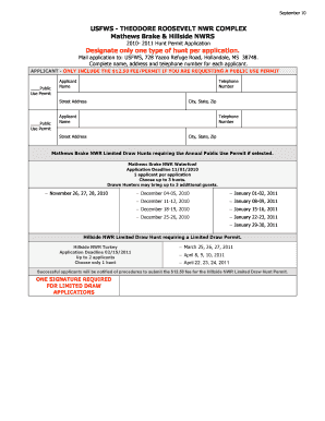 Theodore Roosevelt Permit  Form