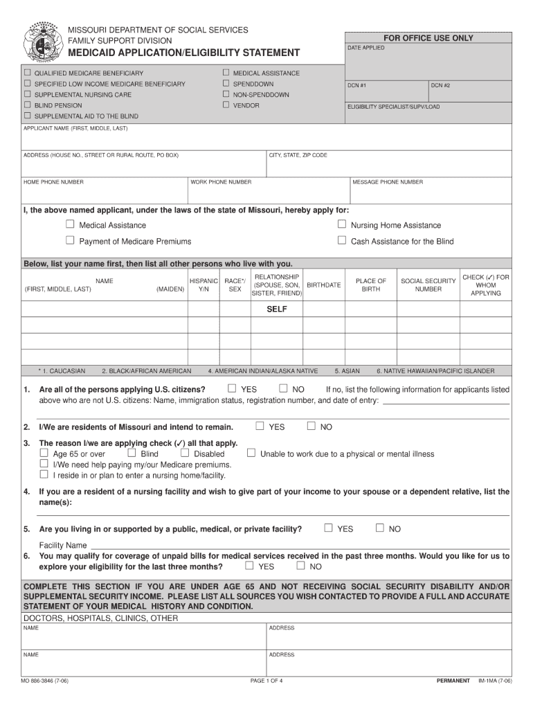 Medicaid Application  Form