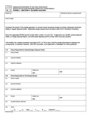 S Forms Sludge Reporting Missouri Dnr Download Section 4