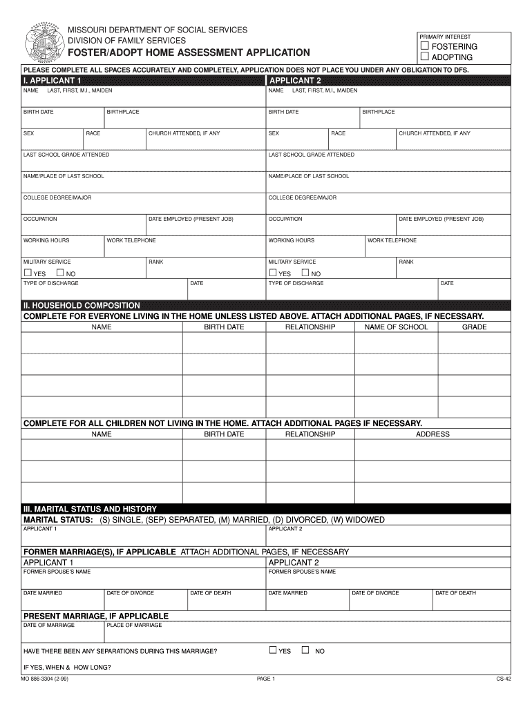  Lifeline Internet Application Form for Missouri 1999-2024