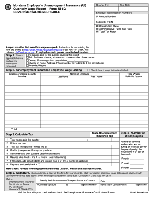  Montana Form Ui 5 Fillable 2013-2024