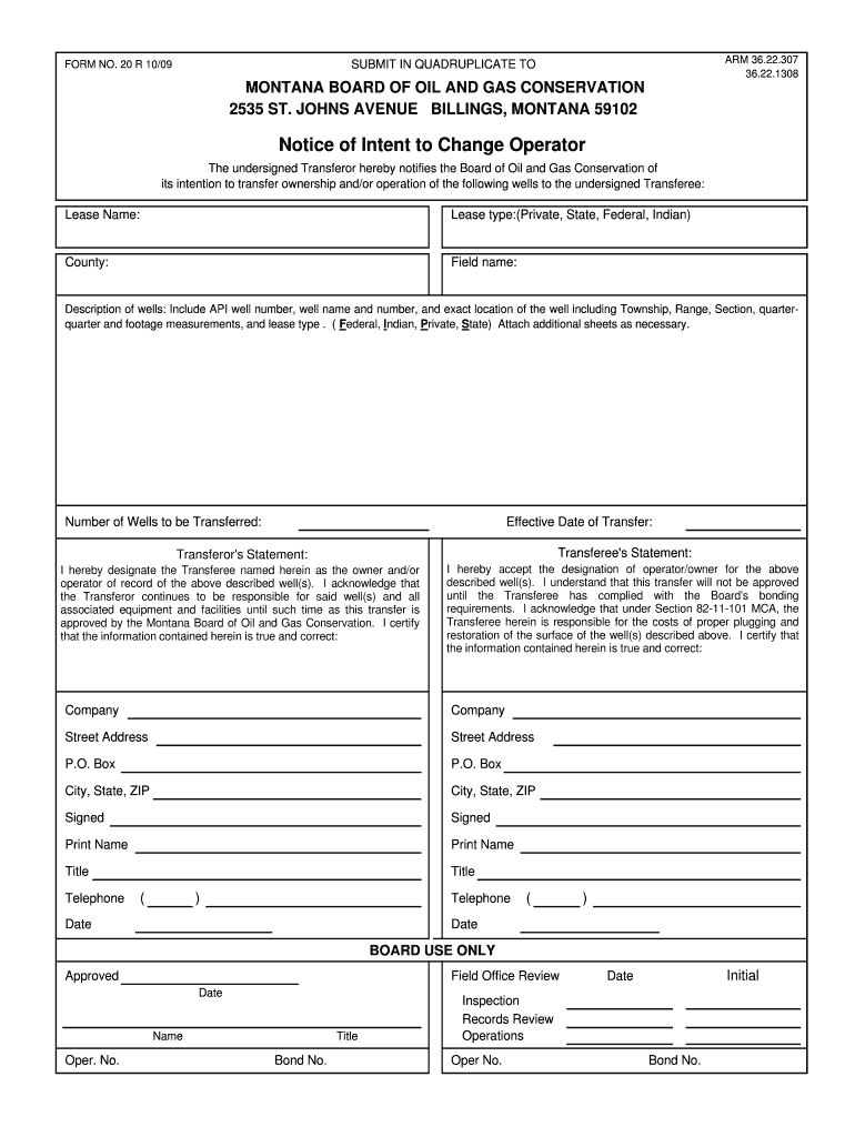 FORM NO 20DraftFinal  Bogc Dnrc Mt