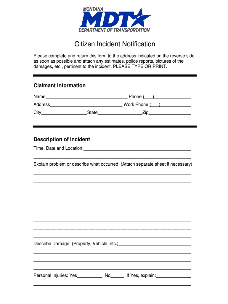 Citizen Incident  Form