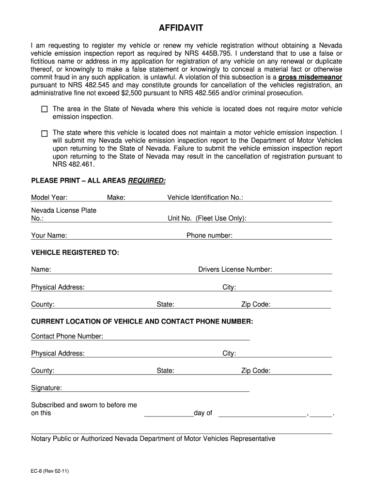  Emission Contol for Residency  Form 2011