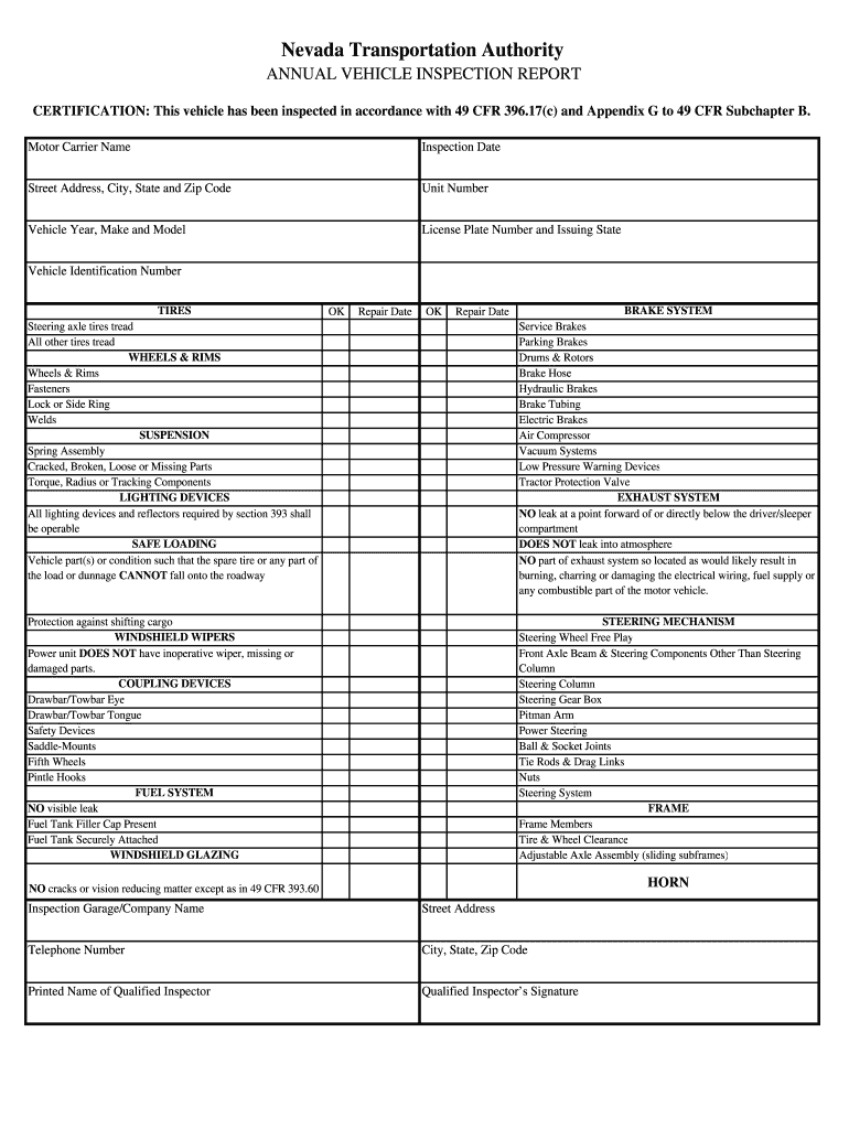 Tow Truck Equipment Checklist  Form