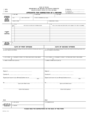 Death Certificate Amendment Application  Form