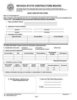 Bank Form