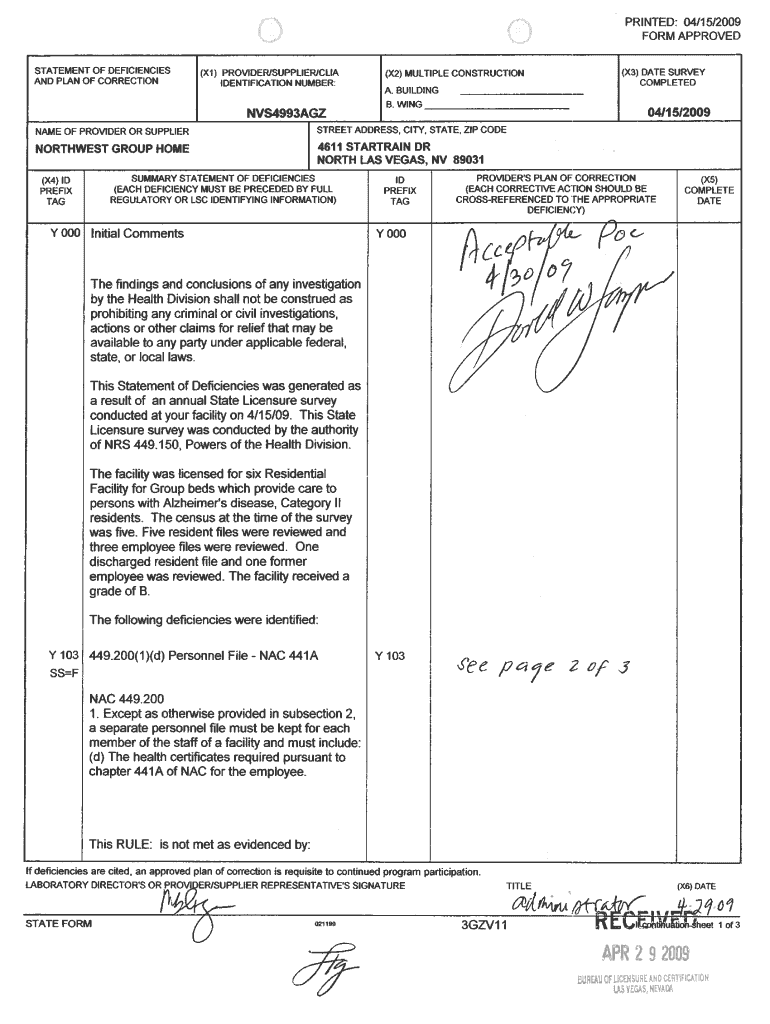 NAME of PROVIDER or $uPPER STREET ADDRESS, CITY Health Nv  Form