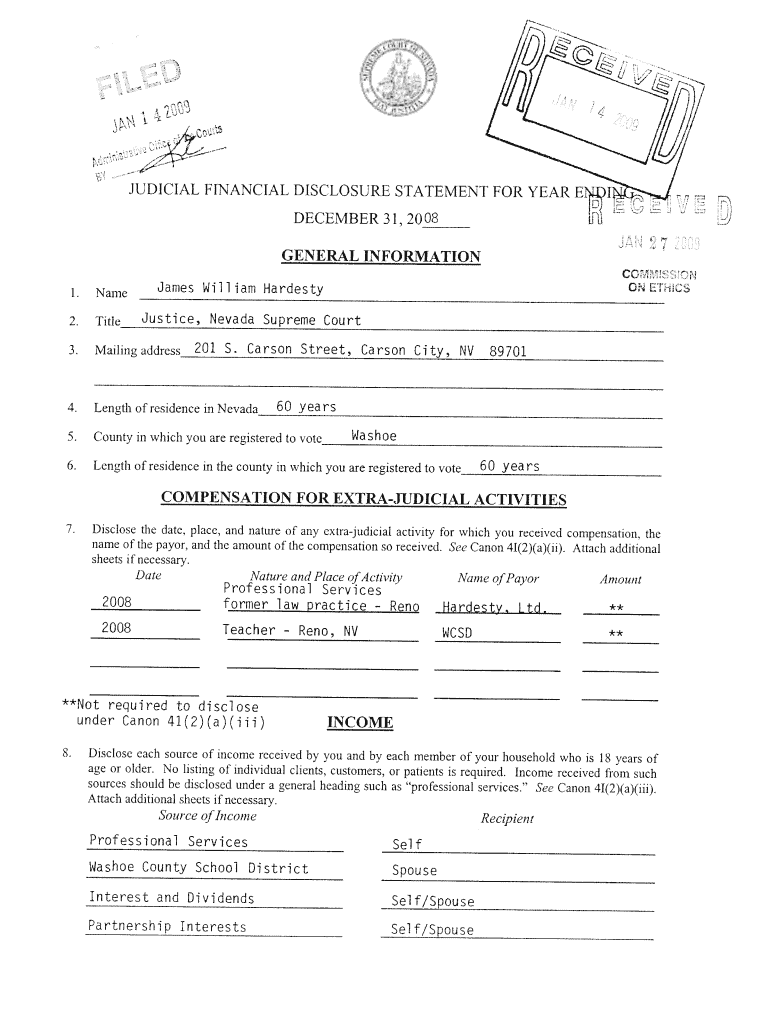 Hardesty  Nevada Commission on Ethics  Ethics Nv  Form