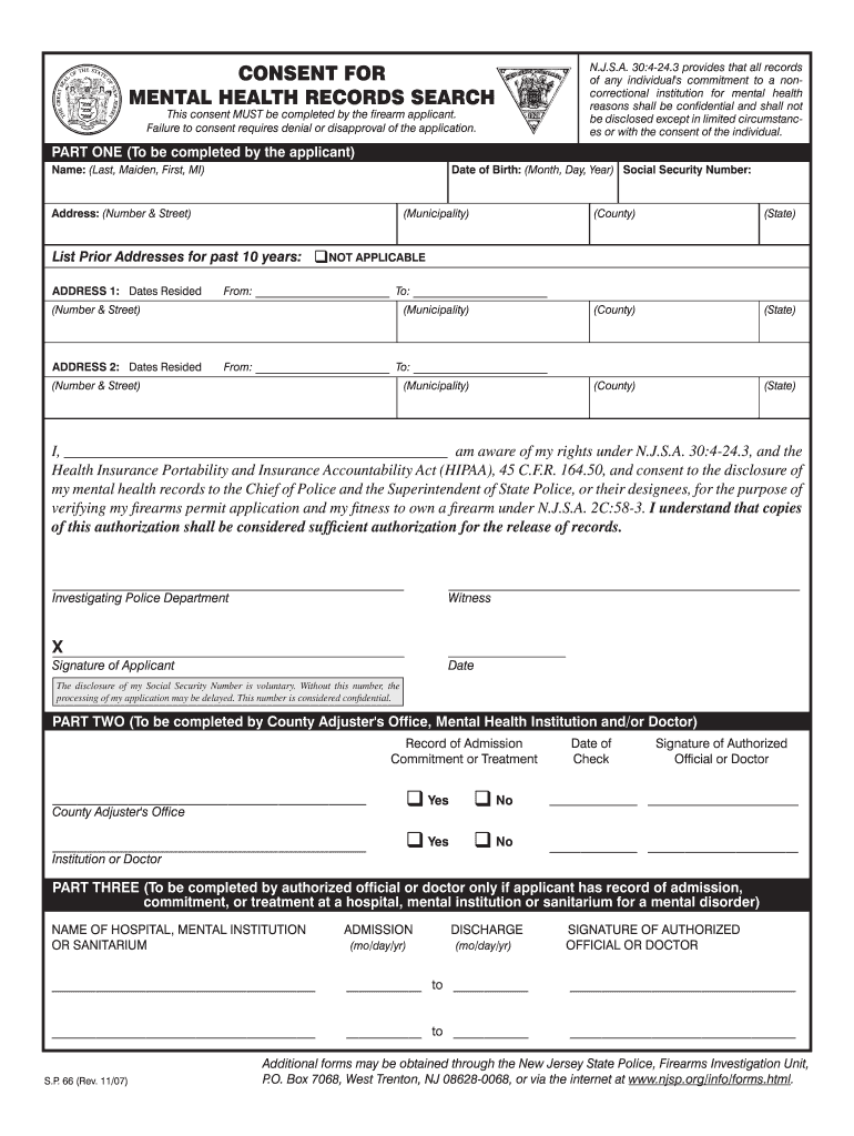  Sp 66 Nj  Form 2007