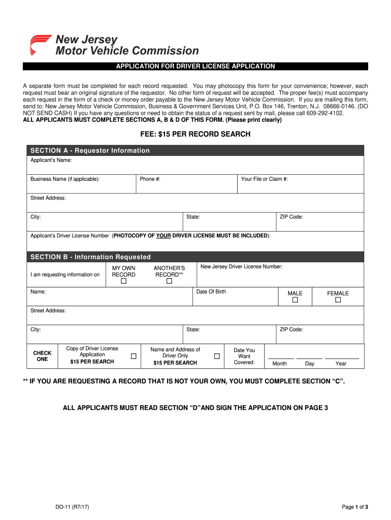 New Jersey Form License