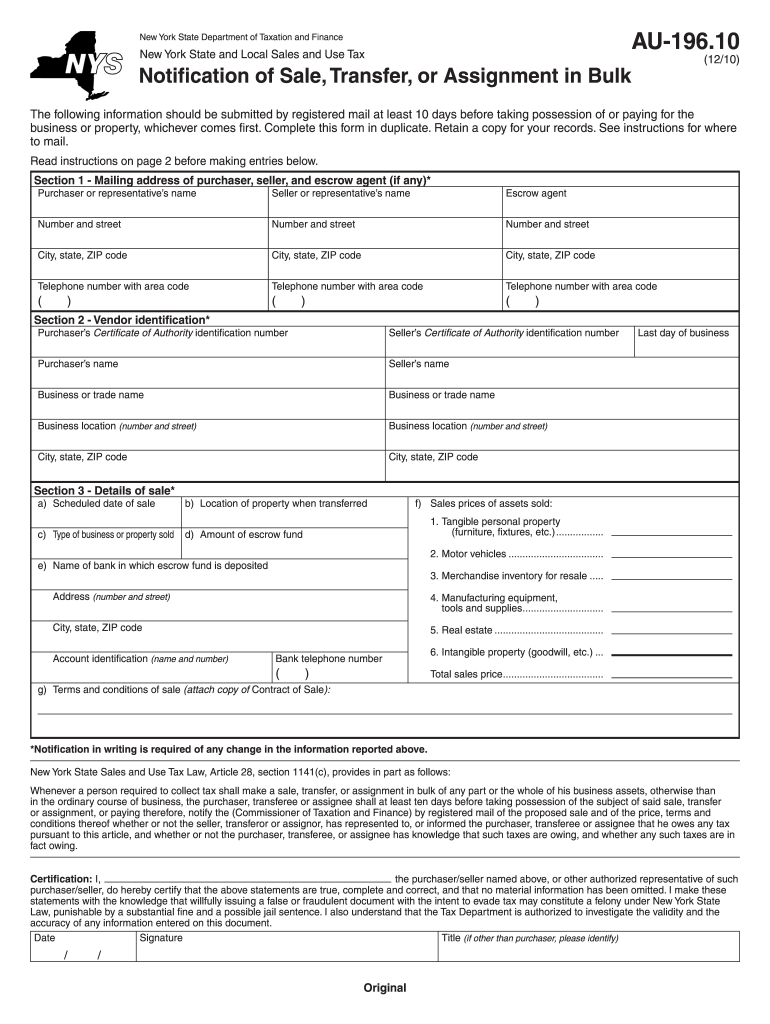  Au 196 10  Form 2010