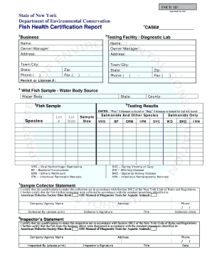 Fish Health Certificate  Form