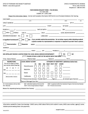  Online Fair Hearing Request Form 2012