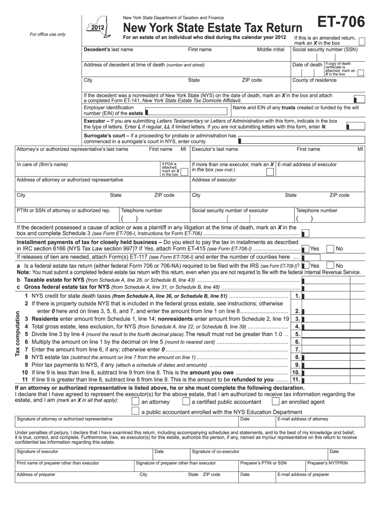  Tax Form Et 706 2019