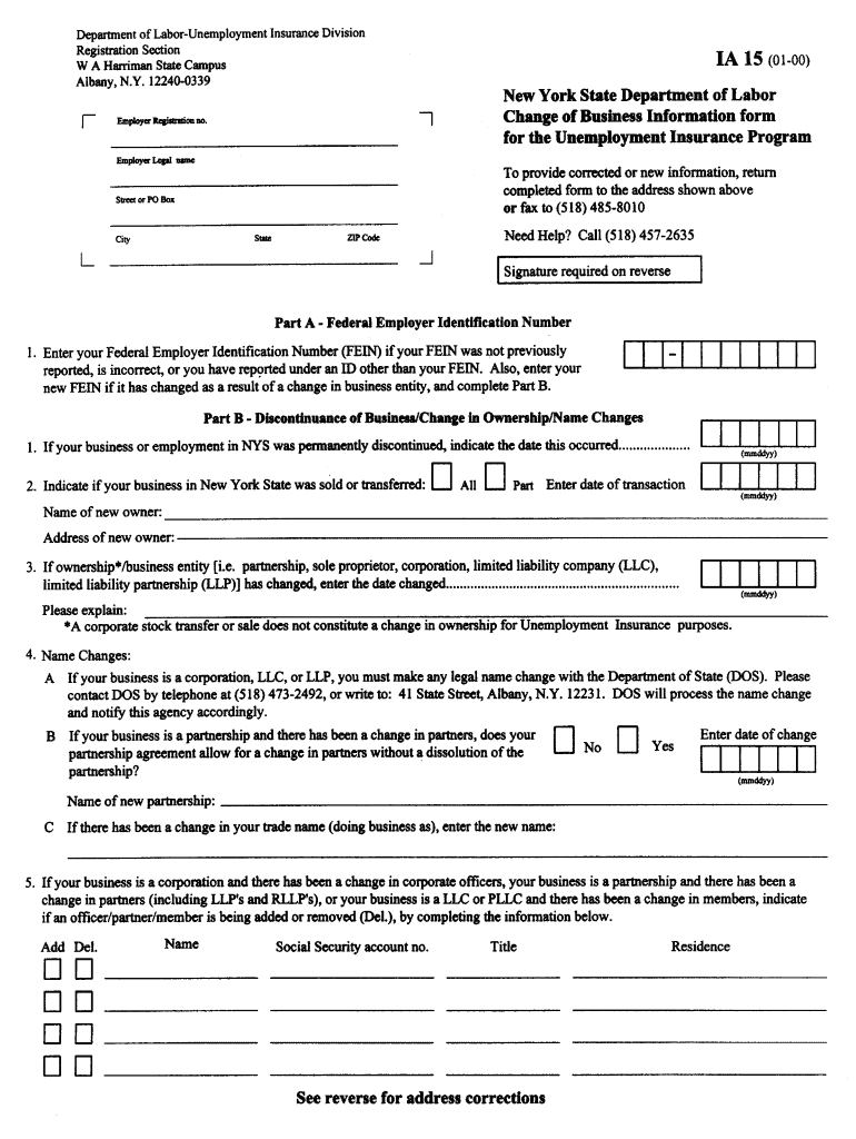  Ia 15 Form 2000