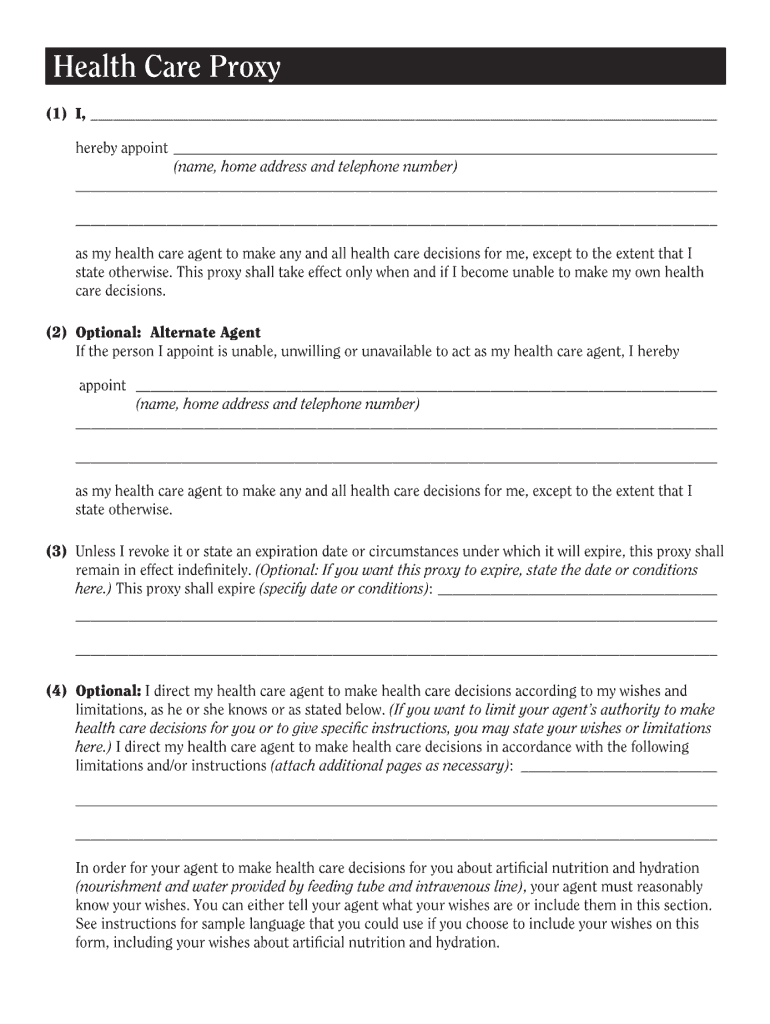  Nys Health Care Proxy Form 2010