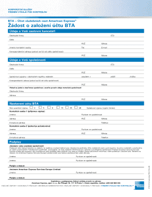 Business Travel Account Application Dost O Zalo En C Tu BtA  Form