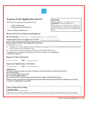 Basic Cardmember American Express  Form