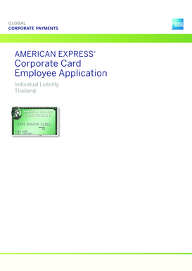 Corporate Card Employee Application American Express  Form
