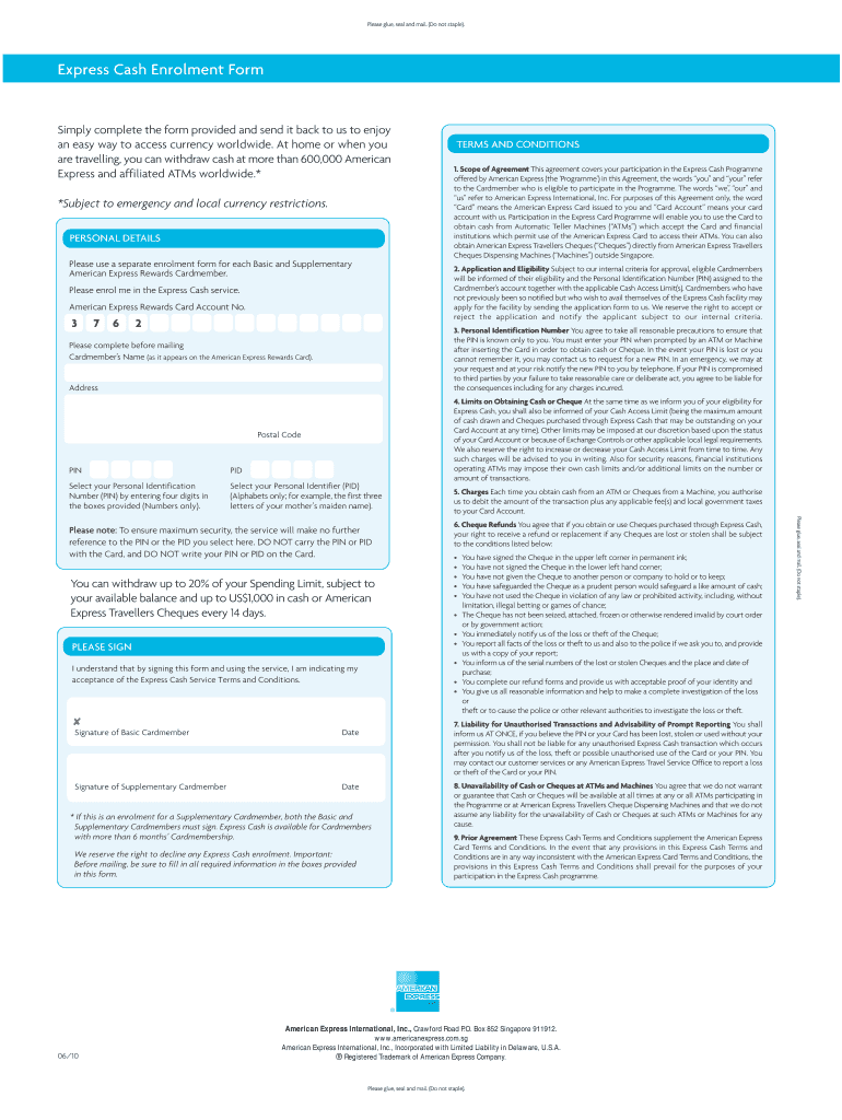 ExpressCash Enrollment Form Size3