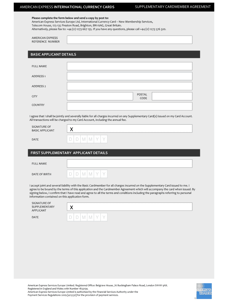 D D M Y M Y D D M Y M Y D D M Y M Y American Express  Form