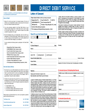 Direct Debit 5 American Express  Form