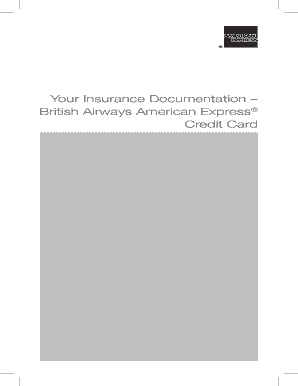 Your Insurance Documentation British Airways American Express  Form